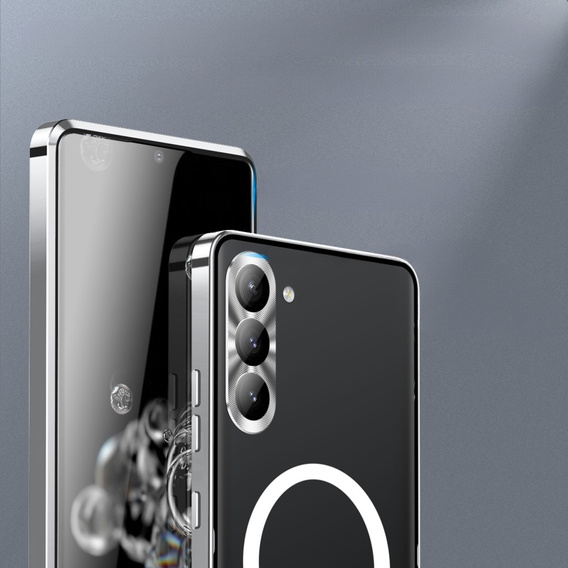 Ochranné pouzdro na fotoaparát pro Samsung Galaxy S23, CamShield MagSafe, průhledná / stříbrná
