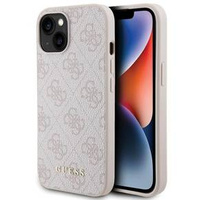 Pouzdro GUESS pro iPhone 15 Plus 4G Metal Gold Logo, růžové