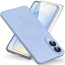 Pouzdro pro Samsung Galaxy S25 Edge, Silicone Lite, fialové + 9H sklo