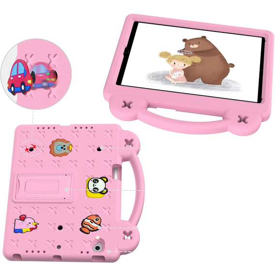 Dětské pouzdro pro Lenovo Tab M10 X505F X605F / Tab P10-X705F/L / Huawei T5 10.1, Cute Patterns, se stojánkem, růžové