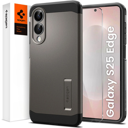 Pouzdro Spigen pro Samsung Galaxy A36 5G, Tough Armor Mag MagSafe, černé + 9H tvrzené sklo