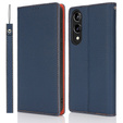 Klopové pouzdro pro Samsung Galaxy S25 Edge, Litchi Skin Grain, námořnicky modré