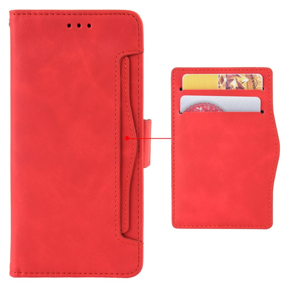 Klopové pouzdro pro Xiaomi Redmi Note 13 Pro 5G, Card Slot, červené