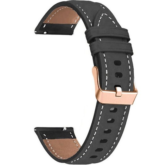 Univerzální kožený řemínek 20 mm, černý
