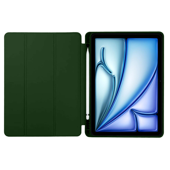 Pouzdro pro Apple iPad Air 11" 6 gen. 2024 (A2902, Smartcase s prostorem pro stylus, tmavě zelené