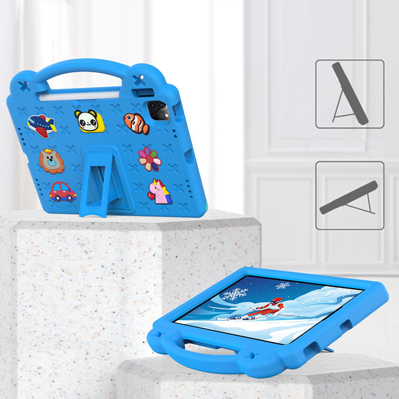 Dětské pouzdro pro iPad Air 10.9" 2022/2020 (5/4 gen.) / Pro 11" 2022/2021/2020 (4/3/2 gen.), Cute Patterns, se stojánkem, modré
