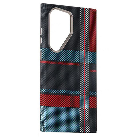 Pouzdro pro Samsung Galaxy S24 Ultra, Carbon Fiber MagSafe, modrá / červená