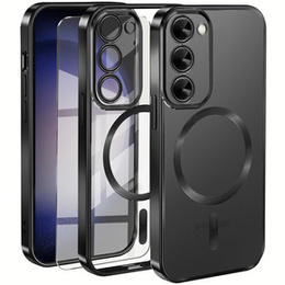 Pouzdro pro Samsung Galaxy S23, Electro MagSafe, černé + sklo na displej