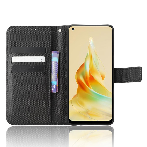 Klopové pouzdro pro Oppo Reno8 T 4G, Wallet Smart Magnet, černé