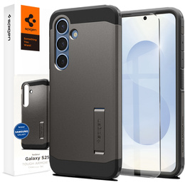 Pouzdro Spigen pro Samsung Galaxy S25+ Plus, Tough Armor Mag MagSafe, šedé + 9H tvrzené sklo