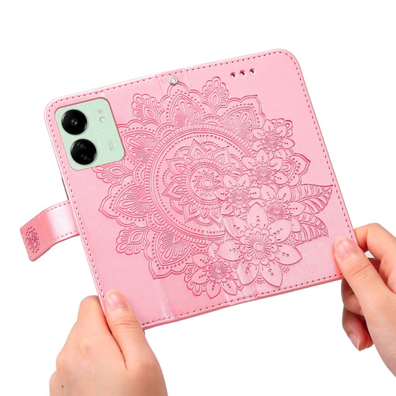 Klopové pouzdro pro Xiaomi Redmi 13C / Poco C65, Mandala Flower, růžové