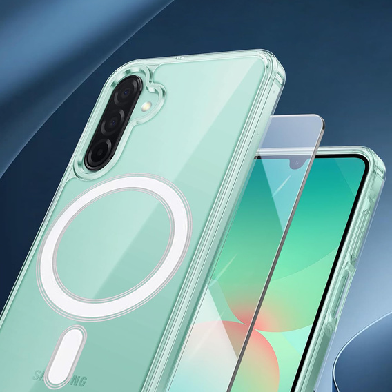 Pouzdro pro Samsung Galaxy A26, Dropproof MagSafe, průhledné + 9H tvrzené sklo