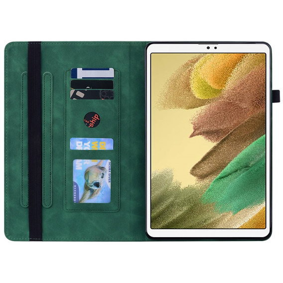 Pouzdro pro Samsung Galaxy Tab A7 Lite, Wallet Pen Slot, zelené