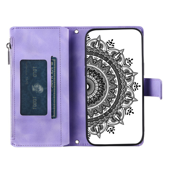 Klopové pouzdro pro Xiaomi Redmi Note 13 Pro 4G / Xiaomi Redmi Note 14S / Xiaomi Poco M6 Pro 4G, Mandala, fialové