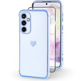 Pouzdro pro Samsung Galaxy A35 5G, Electro heart, modré + Full Glue Ceramic Glass