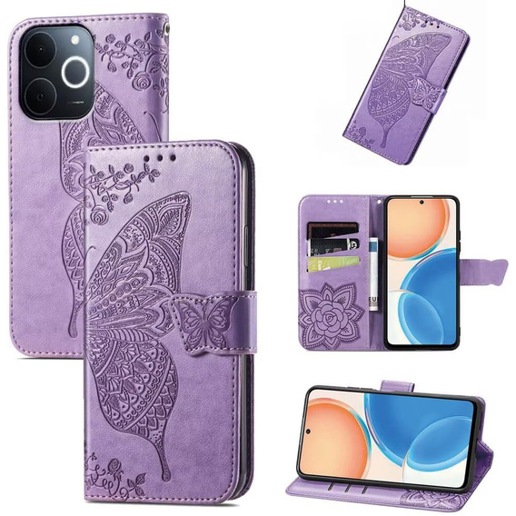 Klopové pouzdro pro Realme Note 70T 4G, Butterfly, fialové