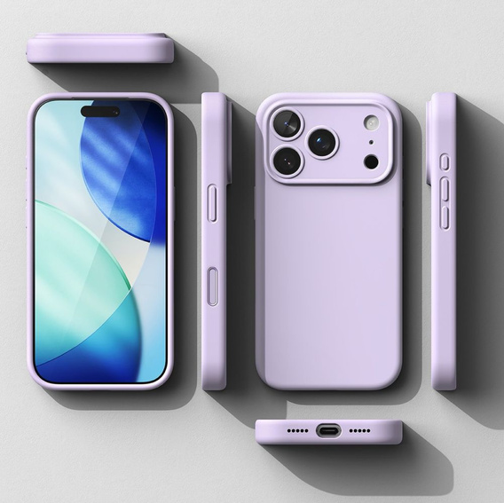 Pouzdro Ringke pro iPhone 17 Pro Max, silikonové magnetické pouzdro MagSafe, světle fialové