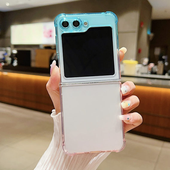 Pouzdro pro Samsung Z Flip5, Gradient Dropproof, růžové / modré