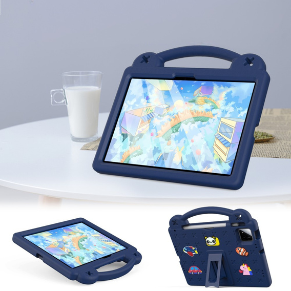 Dětské pouzdro pro Xiaomi Pad 7 / 7 Pro, Cute Patterns, se stojánkem, námořnicky modré