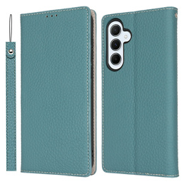Klopové pouzdro pro Samsung Galaxy S25, Litchi Skin Grain, modré