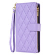 Pouzdro s klopou pro Samsung Galaxy A56 5G, Rhombus Crossbody Leather, fialové