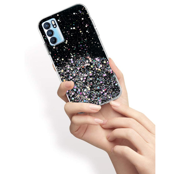 Pouzdro pro OPPO Reno 6 5G, Glittery, černé