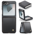 Pouzdro pro Samsung Galaxy Z Flip7 FE / Z Flip6, CASEME Litchi Leather, černé