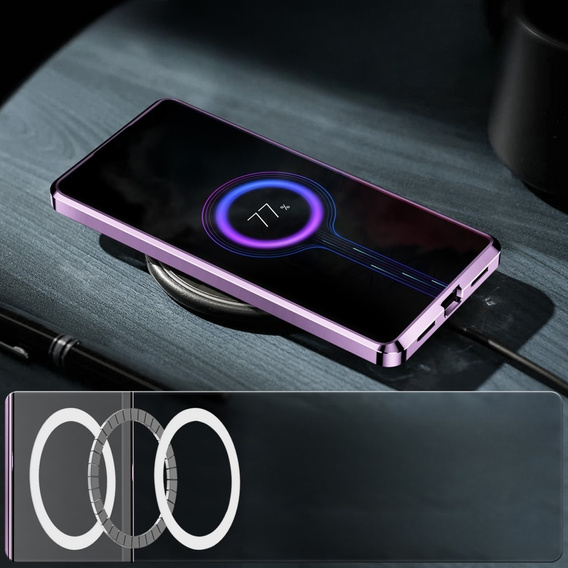 Ochranné pouzdro na fotoaparát pro Samsung Galaxy S23 Ultra, CamShield MagSafe, transparentní / fialové