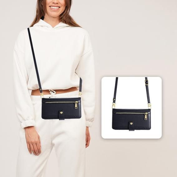 Klopové pouzdro pro Realme 14 Pro+ 5G, Wallet Zipper Pocket, černé