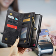 CASEME pouzdro pro Samsung Galaxy A56 5G, Retro Leather Wallet, s páskem, černé