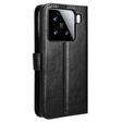 Klopové pouzdro pro Xiaomi 15, Crazy Horse Wallet, černé