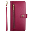 Klopové pouzdro pro Honor Magic 7 Lite, Wallet Zipper Pocket, červené
