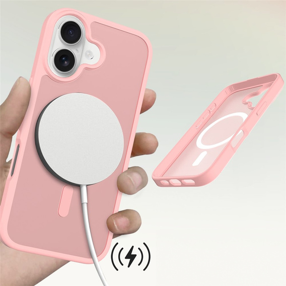 Pouzdro Matt pro iPhone 17, pro MagSafe, průsvitné růžové