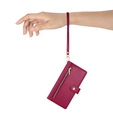 Klopové pouzdro pro Oppo Reno 13F 5G, Wallet Zipper Pocket, červené