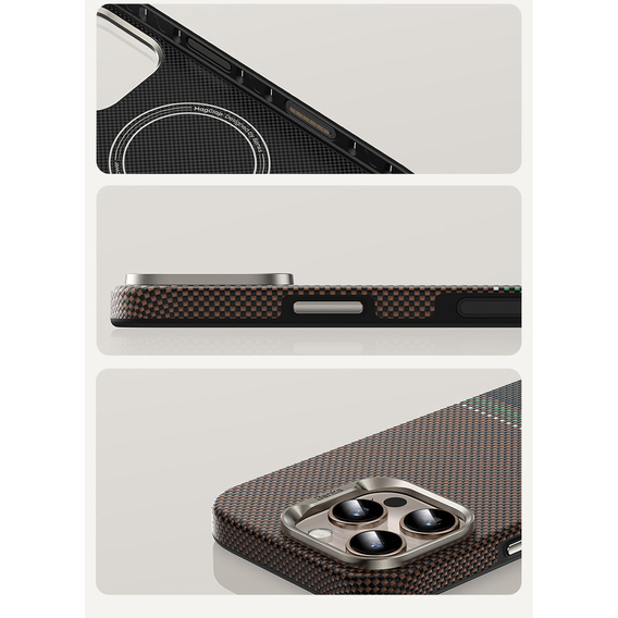BENKS Kevlar Magnetic Armor Pro Prestige 600D Y065 pouzdro MagSafe s aktivním tlačítkem pro iPhone 16 Pro