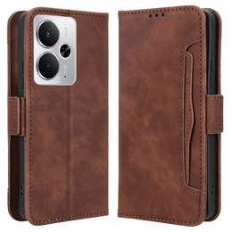 Klopové pouzdro pro Realme 14 5G / Realme 14T 5G, Card Slot, hnědé