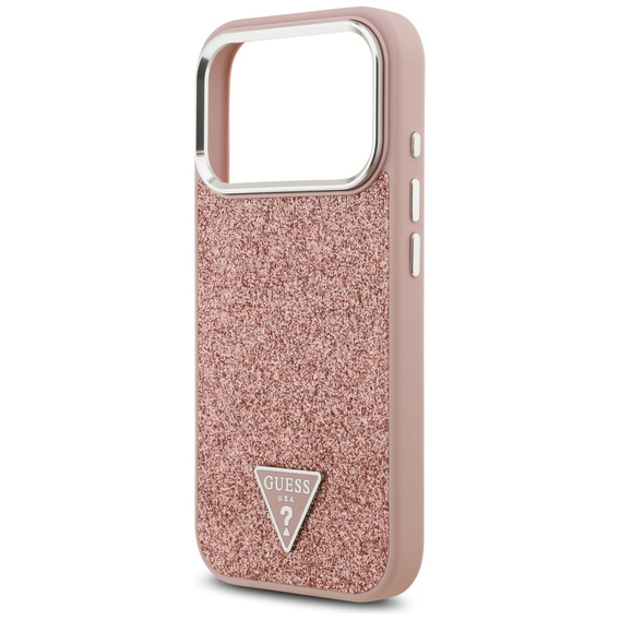 Pouzdro GUESS Glitter Triangle Logo MagSafe pro iPhone 17 Pro