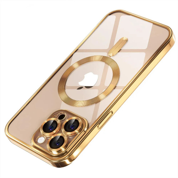 Pouzdro pro iPhone 11 Pro, Electro MagSafe, zlaté + sklo na displej