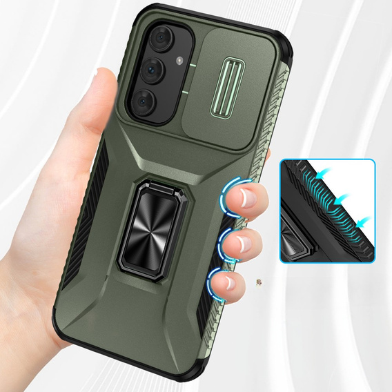 Pancéřové pouzdro pro Samsung Galaxy A54 5G, pancéřový kroužek Slide Ring, zelené