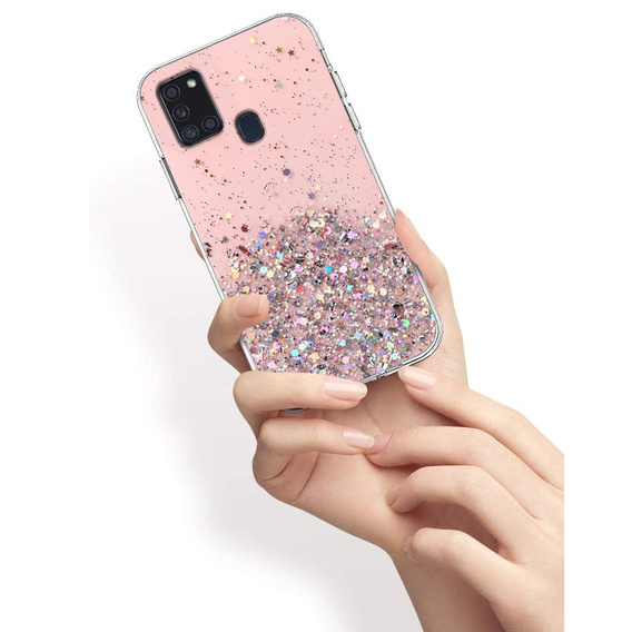 Pouzdro pro Samsung Galaxy A21S, Glittery, růžové