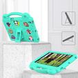 Dětské pouzdro pro Lenovo Tab M10 X505F X605F / Tab P10-X705F/L / Huawei T5 10.1, Cute Patterns, se stojánkem, zelené