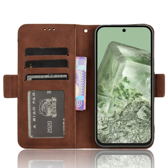 Klopové pouzdro pro Google Pixel 8A, Card Slot, hnědé