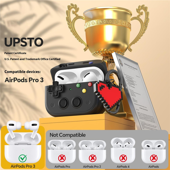 Retro pouzdro na konzoli se srdíčkem pro AirPods Pro 3