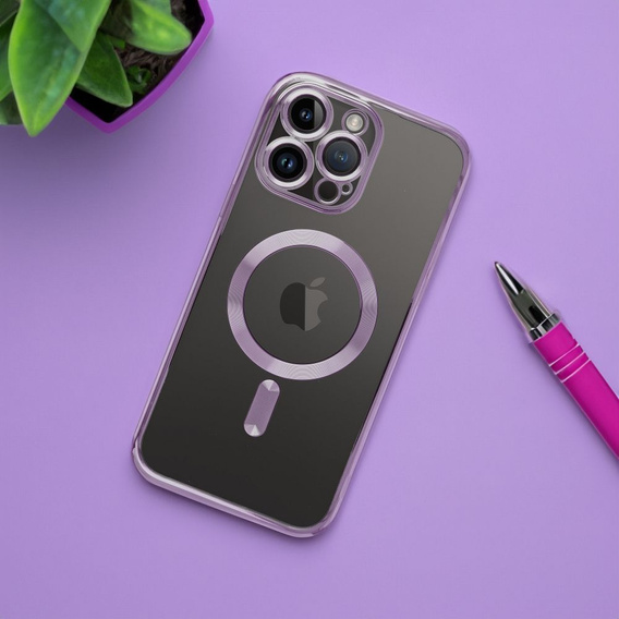 Pouzdro pro iPhone 16 Pro, Electro MagSafe, fialové + sklo na displej