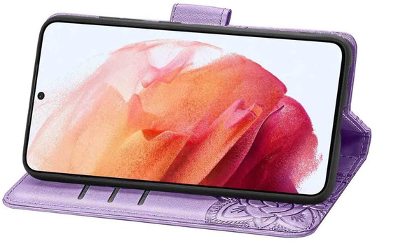 Klopové pouzdro pro Motorola Moto E14, Butterfly, fialové