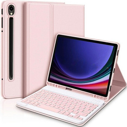 Pouzdro + klávesnice Samsung Galaxy Tab S9 FE, Leather Pen Slot, růžové rose gold