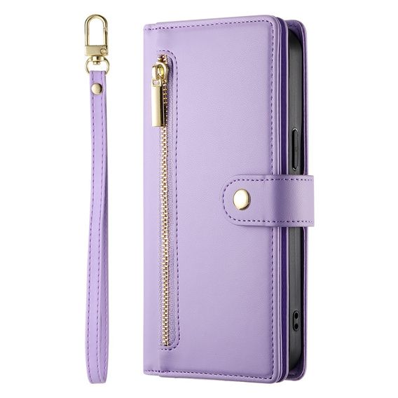 Flipové pouzdro Wallet Zipper Pocket pro Samsung Galaxy A17 5G, Wallet Zipper Pocket, fialové