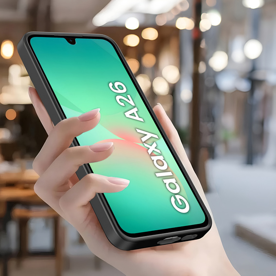 Pouzdro pro Samsung Galaxy A26, Silicone Heart, černé + 9H tvrzené sklo