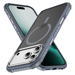 Matné pouzdro pro iPhone 17 Pro Max, pancéřované, pro MagSafe, kouřové s šedými boky