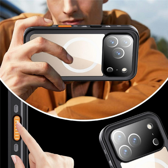 Pouzdro pro iPhone 17 Pro, vodotěsné IP68, SHELLBOX MagSafe, černé